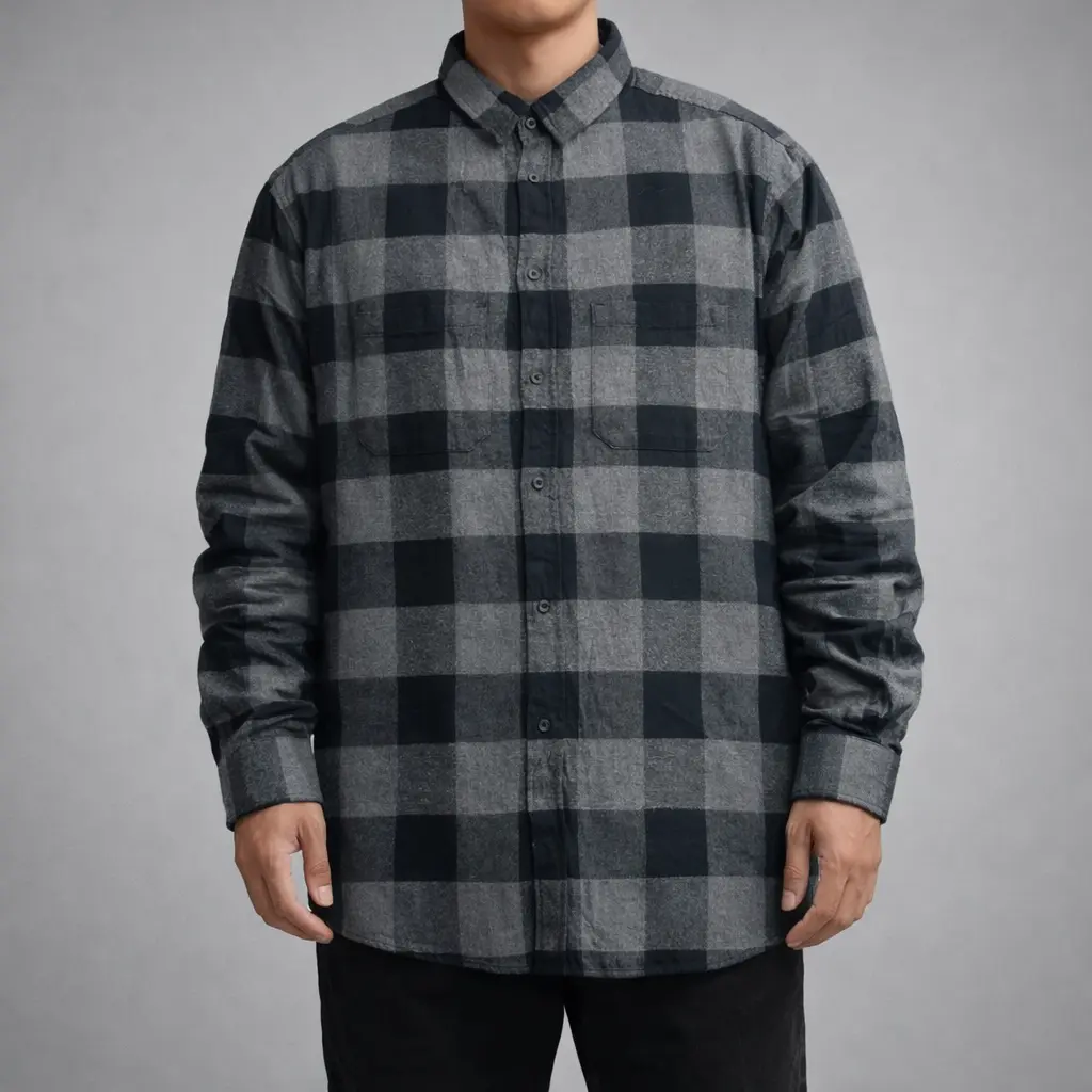 پیراهن پشمی چهارخانه مردانه  استوک اورجینال-H&M | سایز XL | استوک مارکباز