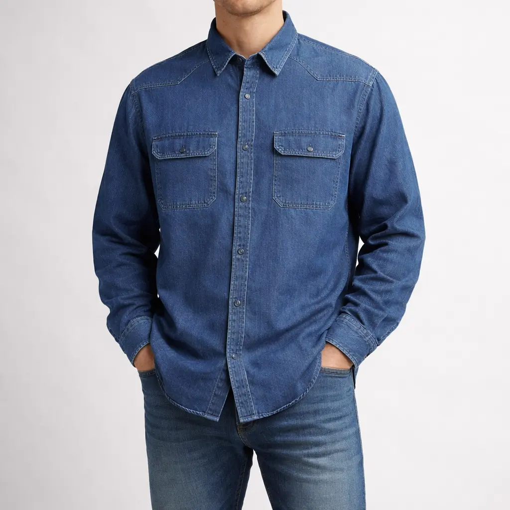 پیراهن جین مردانه استوک اورجینال-سایزXXL | استوک مارک باز