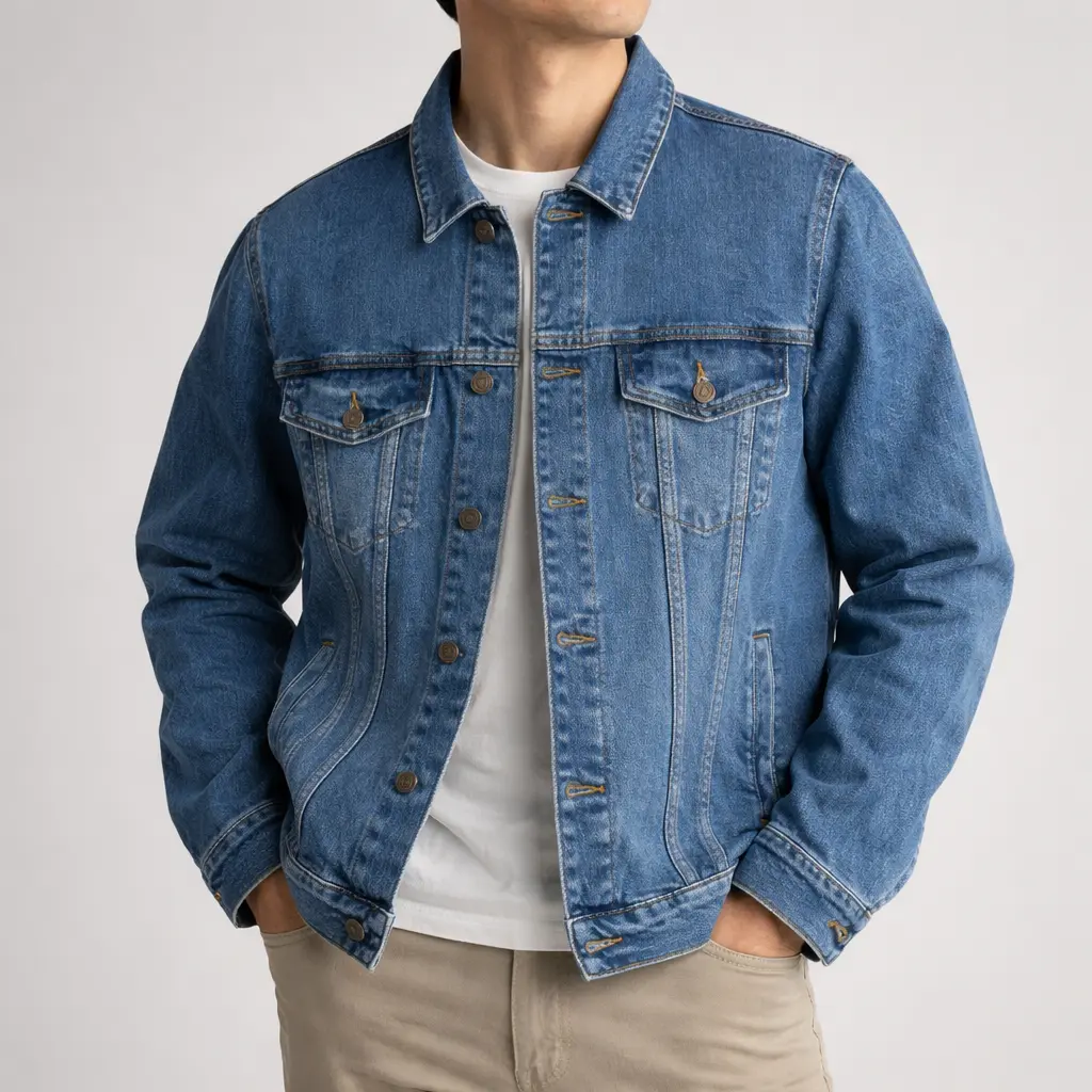 کت لی مردانه Pull&Bear استوک اورجینال | جین آبی کلاسیک-استوک مارکباز