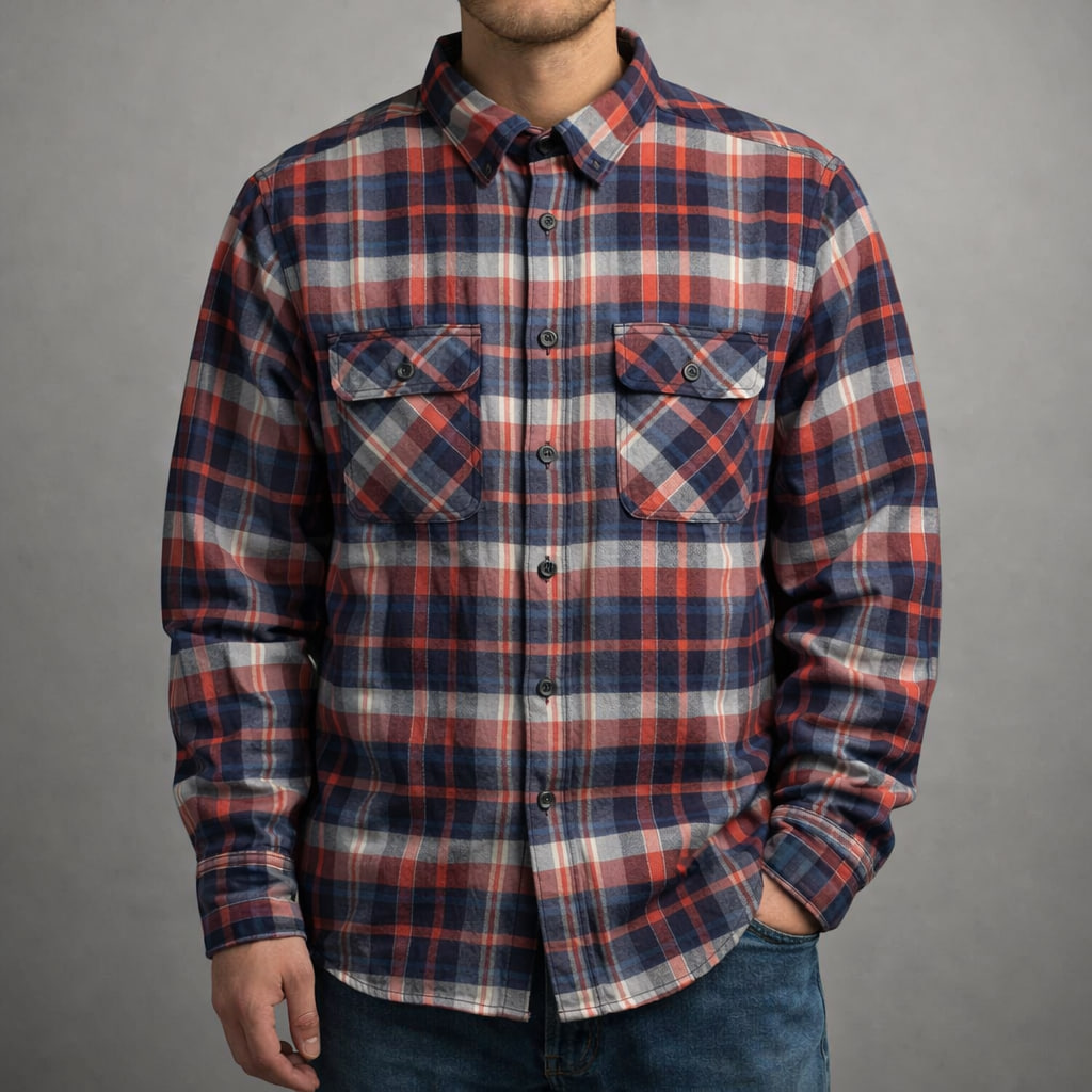 پیراهن پشمی داخل خز مردانه برند M&S استوک اورجینال | سایز M-استوک مارکباز