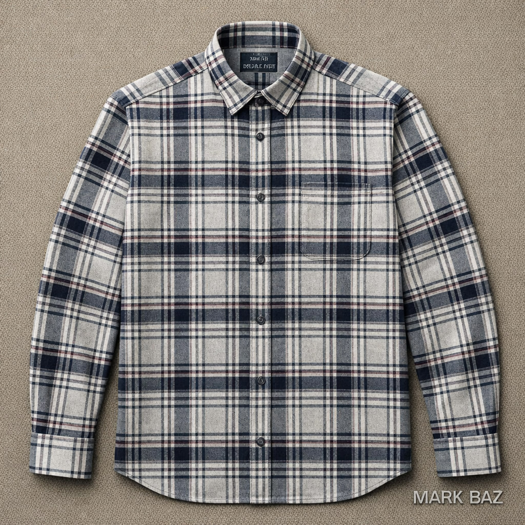 پیراهن پشمی چهارخانه پریمارک؛ استوک اورجینال سایزL-استوک مارکباز