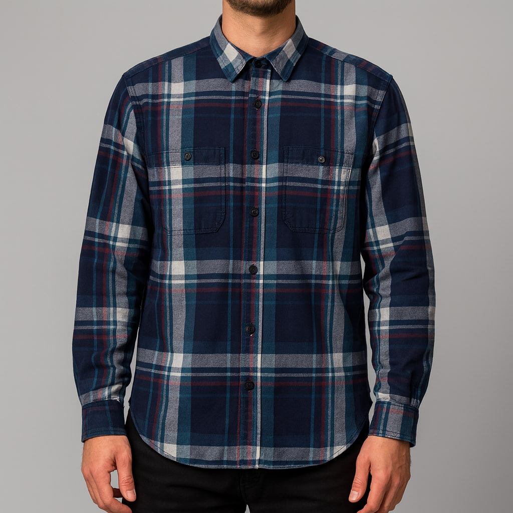 پیراهن پشمی مردانه چهارخانه  گپ آمریکایی | استوک اورجینال از استوک مارک‌باز