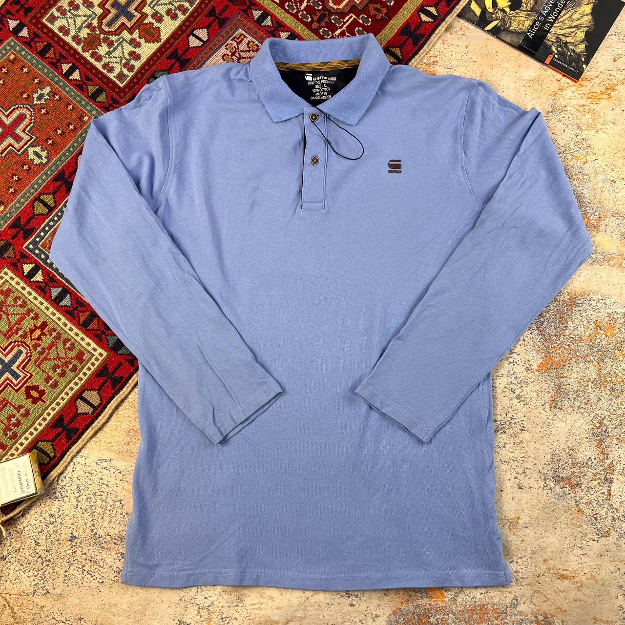 پولوشرت آستین‌بلند G-STAR RAW مردانه | استوک اورجینال سایز XL-ستوک مارکباز