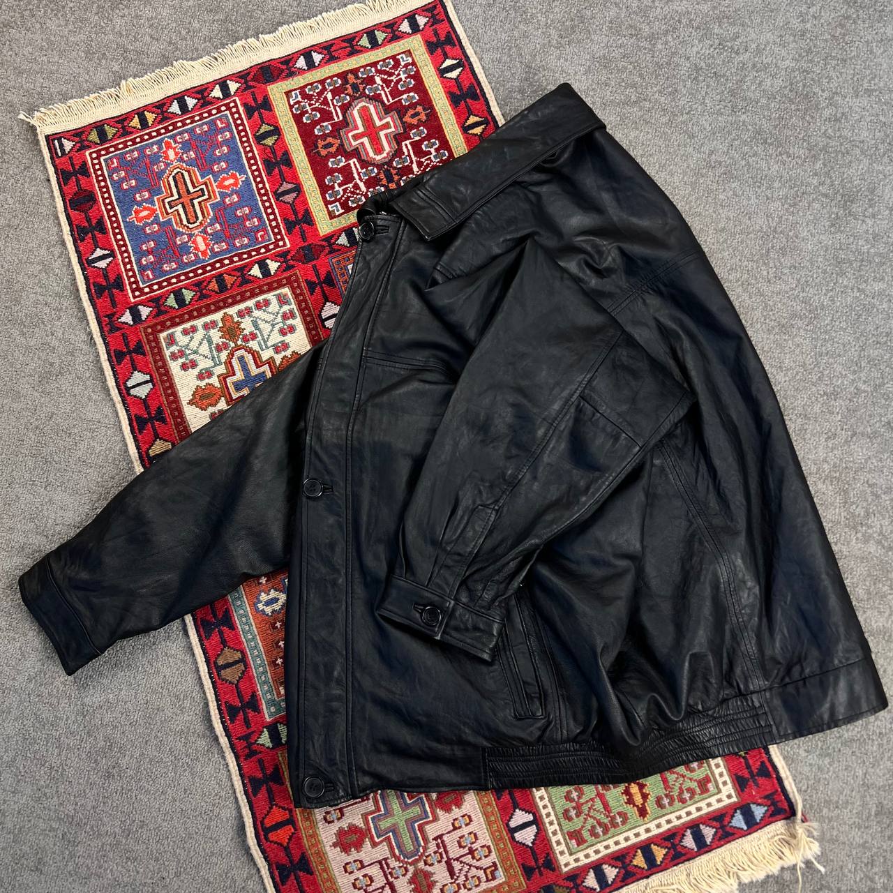 کاپشن چرم گاوی مردانه اصل David Moore | سایز XXL | استوک مارک باز