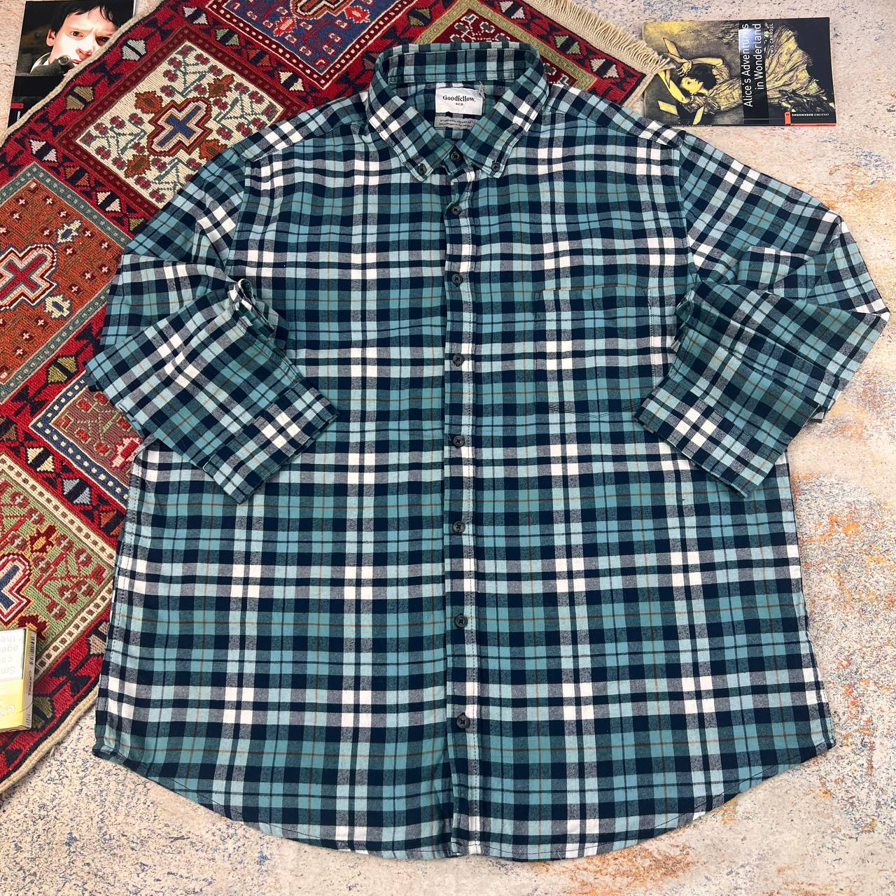 پیراهن چهارخانه مردانه استوک اورجینال Goodfellow - استوک مارک باز