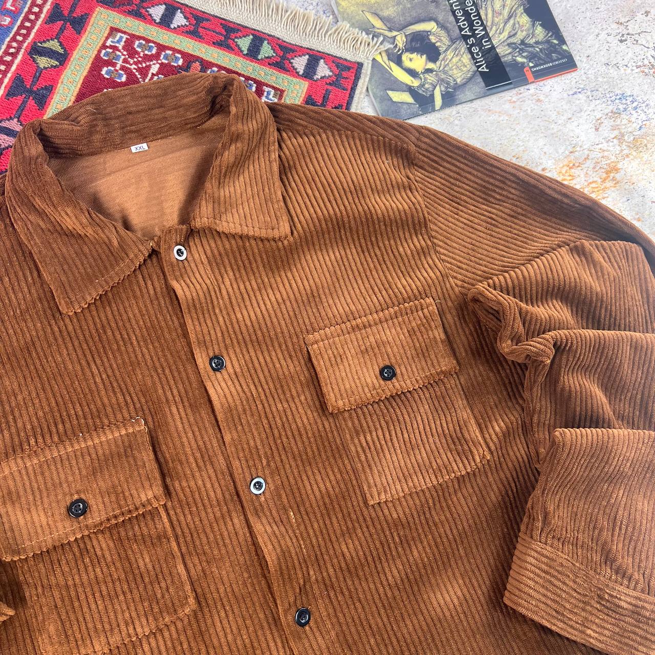 پیراهن مخمل کبریتی مردانه استوک سایز XL- استوک مارک باز