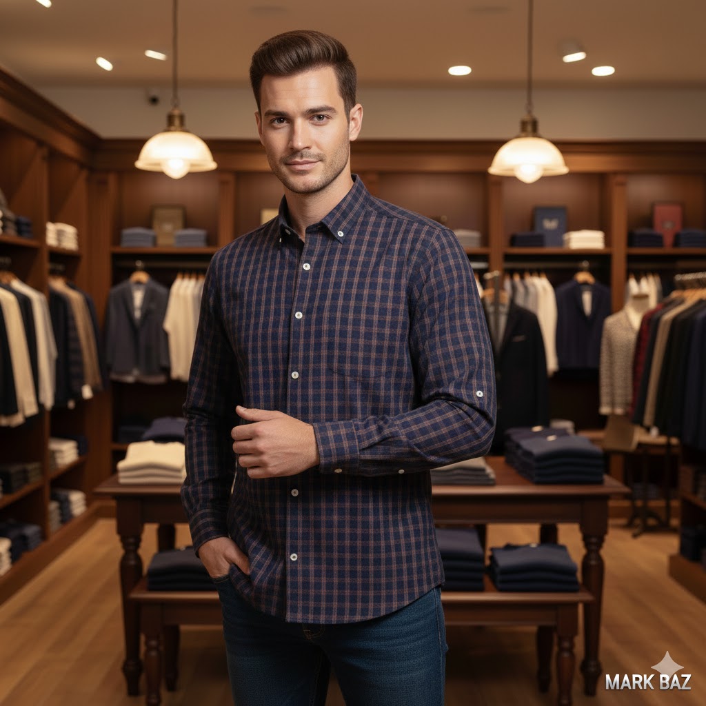 پیراهن چهارخانه مردانه استوک اورجینال max سایز L | فروشگاه استوک مارک باز