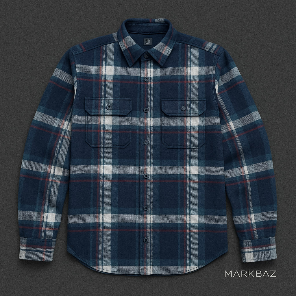 پیراهن پشمی مردانه چهارخانه  گپ آمریکایی | استوک اورجینال از استوک مارک‌باز