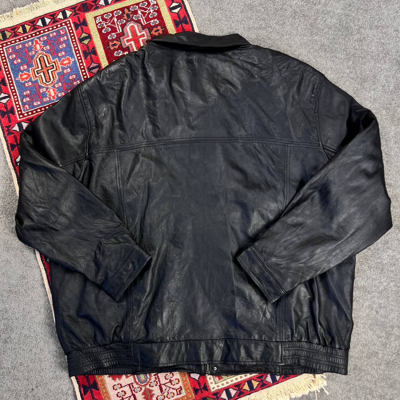 کاپشن چرم گاوی مردانه اصل David Moore | سایز XXL | استوک مارک باز