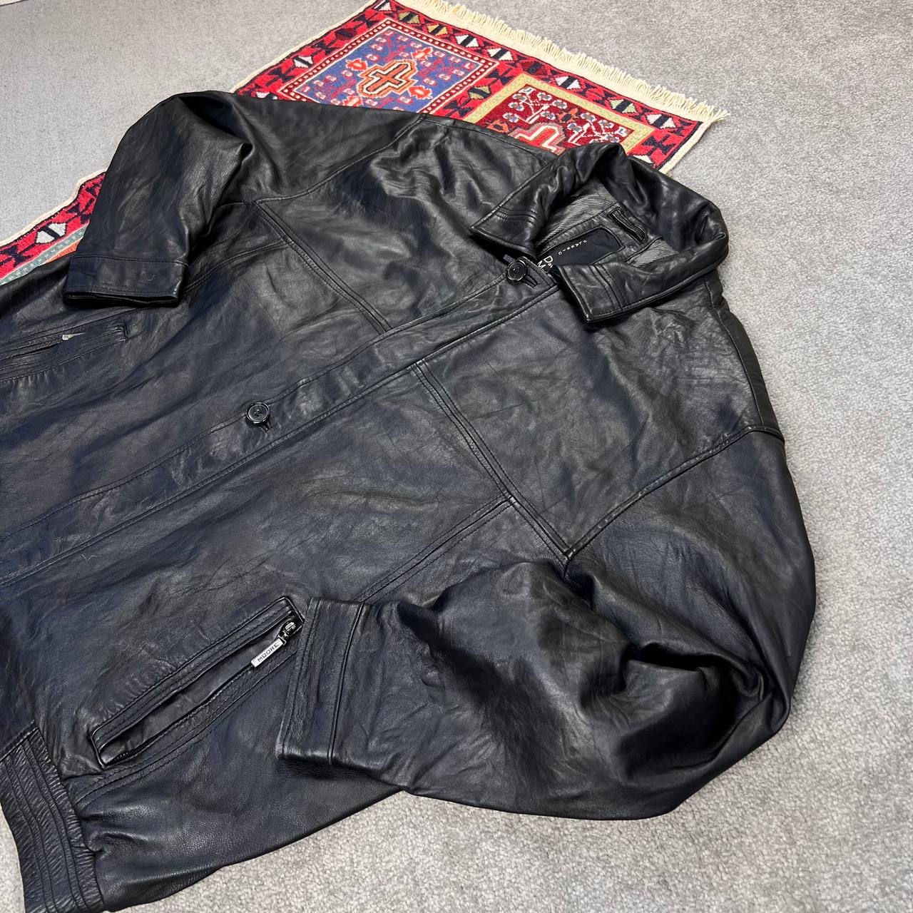 کاپشن چرم گاوی مردانه اصل David Moore | سایز XXL | استوک مارک باز