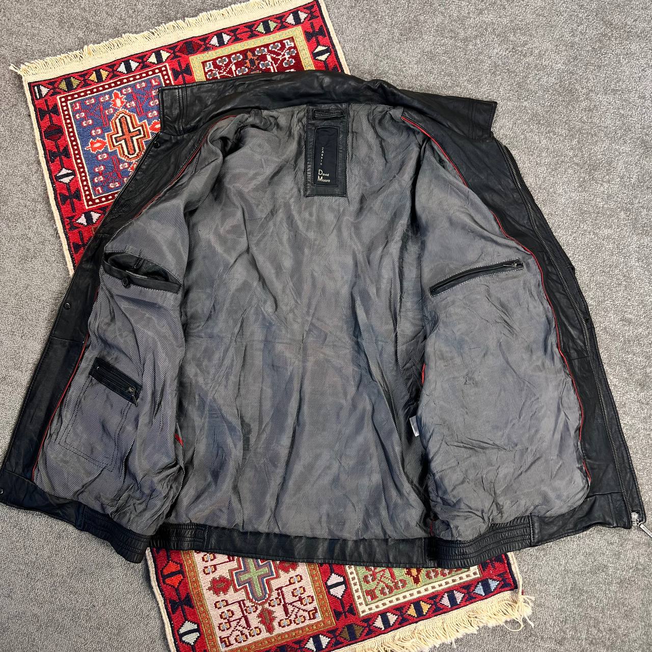 کاپشن چرم گاوی مردانه اصل David Moore | سایز XXL | استوک مارک باز