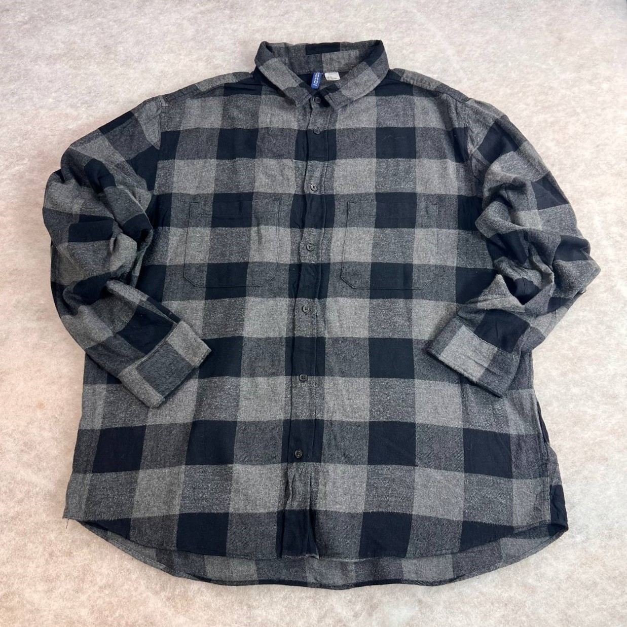 پیراهن پشمی چهارخانه مردانه  استوک اورجینال-H&M | سایز XL | استوک مارکباز