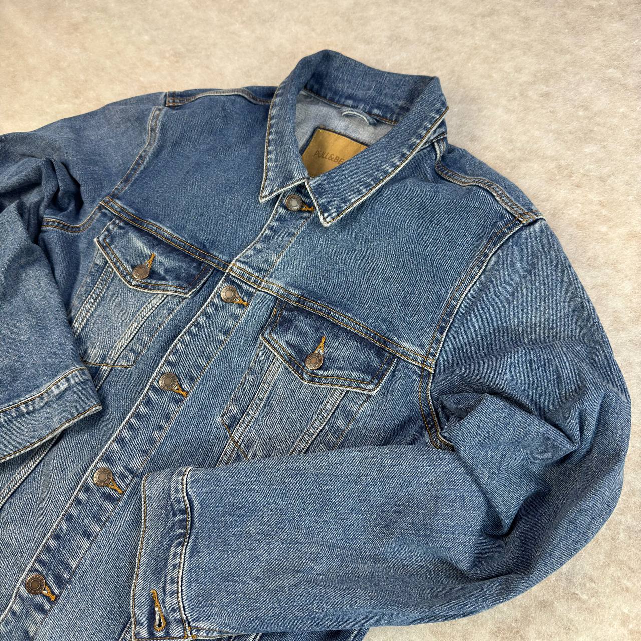 کت لی مردانه Pull&Bear استوک اورجینال | جین آبی کلاسیک-استوک مارکباز