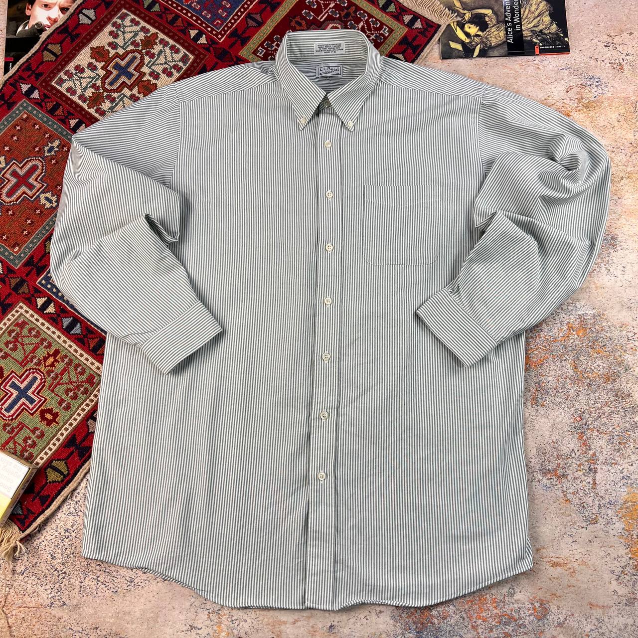 پیراهن مردانه راه‌راه L.L.Bean سایز XXL | استوک اورجینال – استوک مارک باز