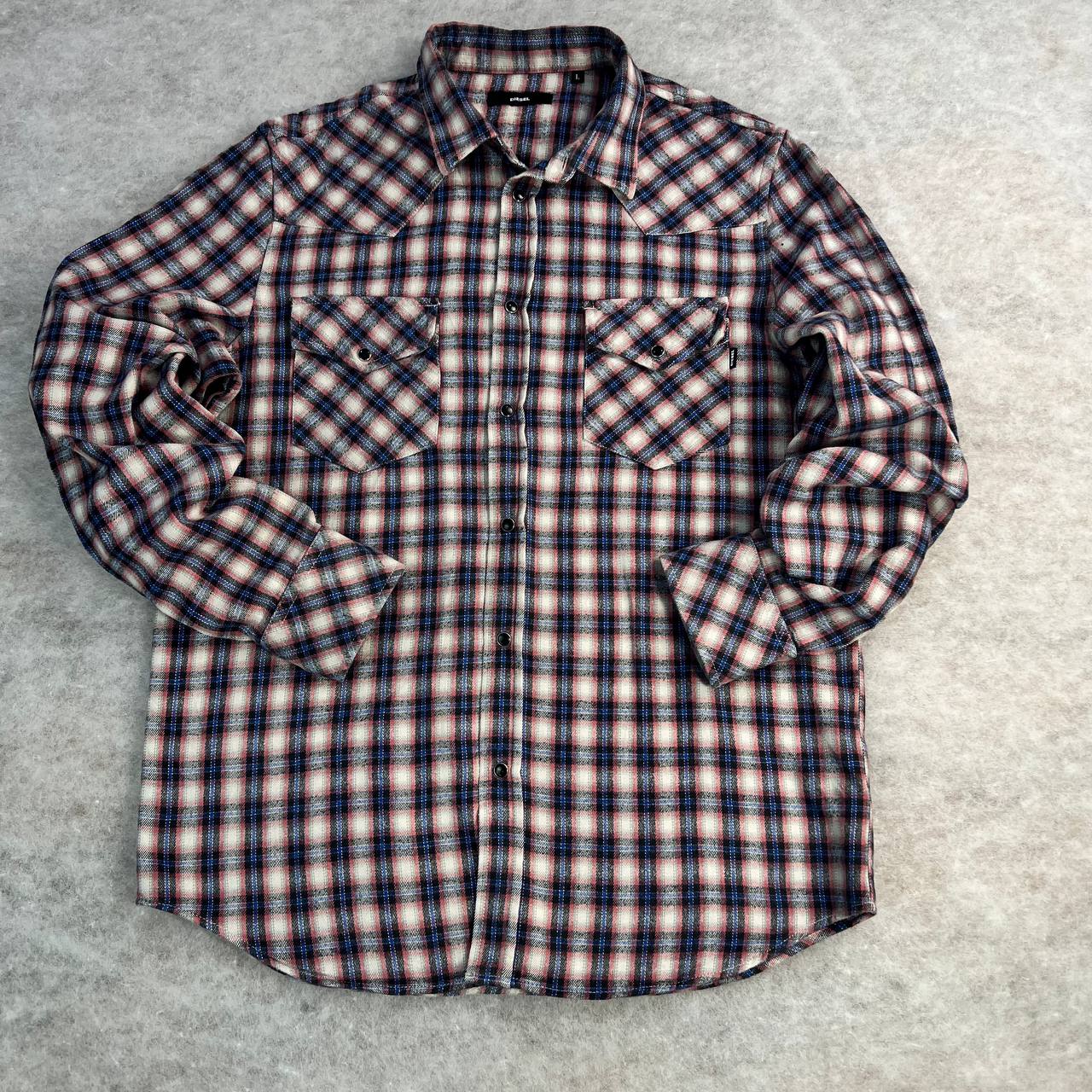 پیراهن چهارخانه مردانه دیزل | استوک اورجینال سایز L - استوک مارک باز