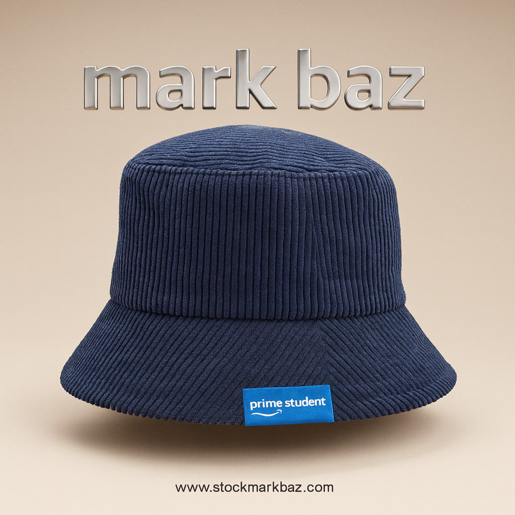 کلاه سطلی اورجینال  پرایم استیودنت آمازون مدل مخمل کبریتی سرمه‌ای