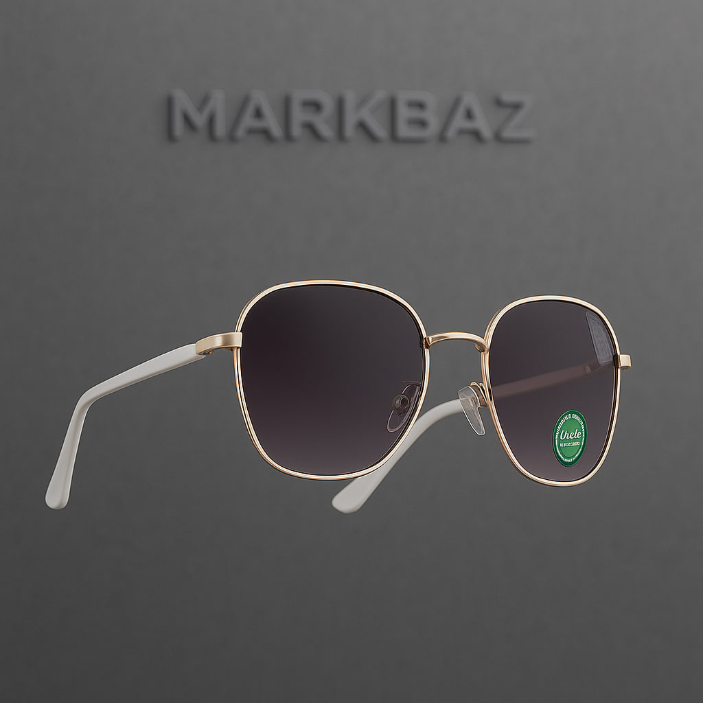 «عینک آفتابی زنانه اورجینال SIX مدل p24 با فریم سفید- طلایی و عدسی UV»