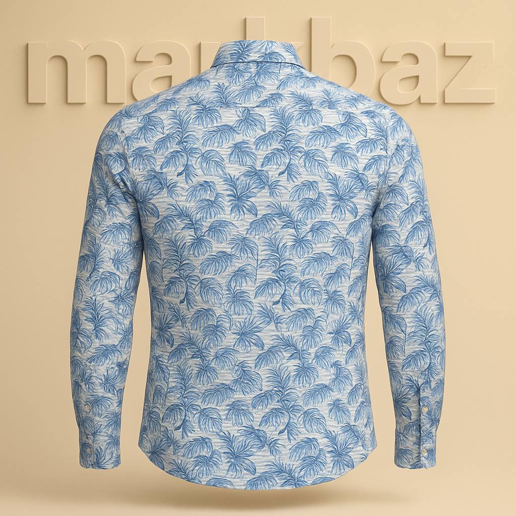 پیراهن اورجینال OLYMP آلمان مدل نخی هاوایی اسلیم فیت | فروشگاه استوک مارک باز