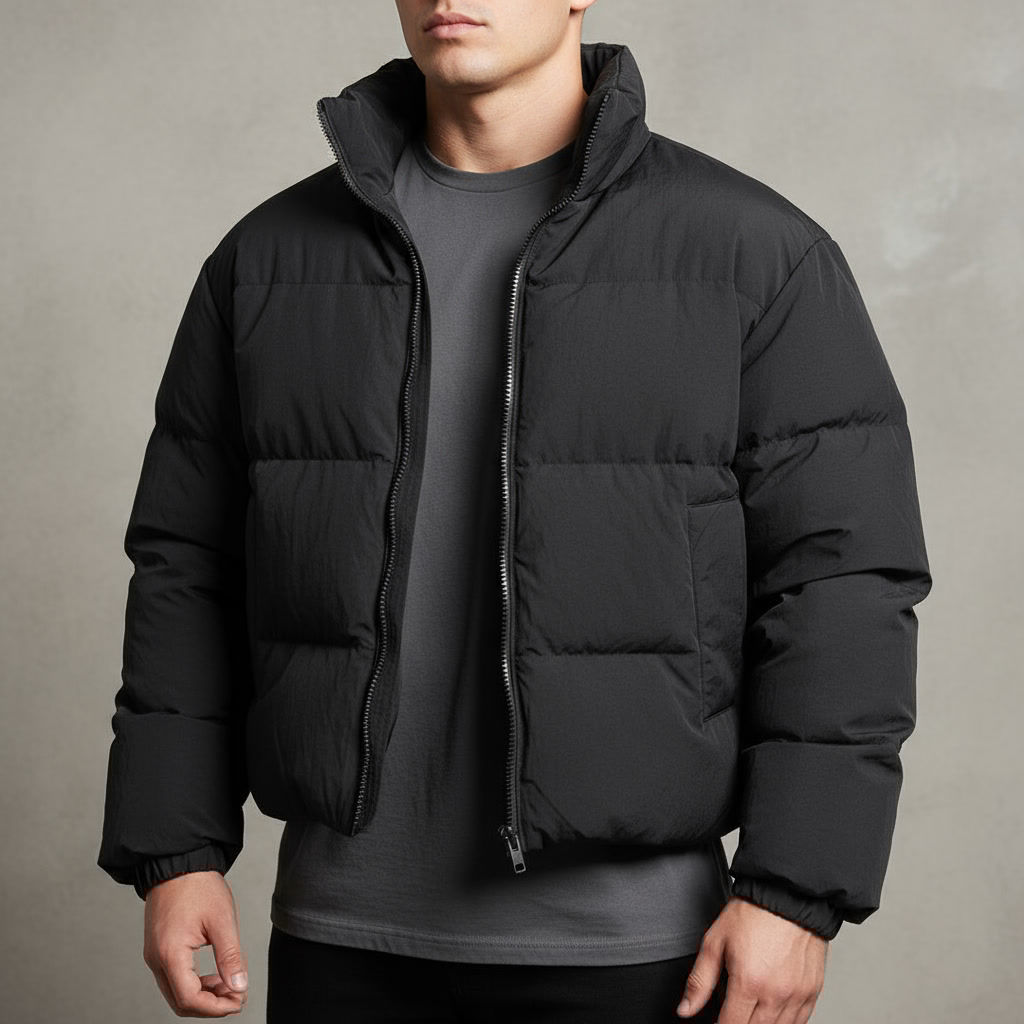 کاپشن پفی اورجینال  مشکی JROOM | با عایق الیاف مصنوعی