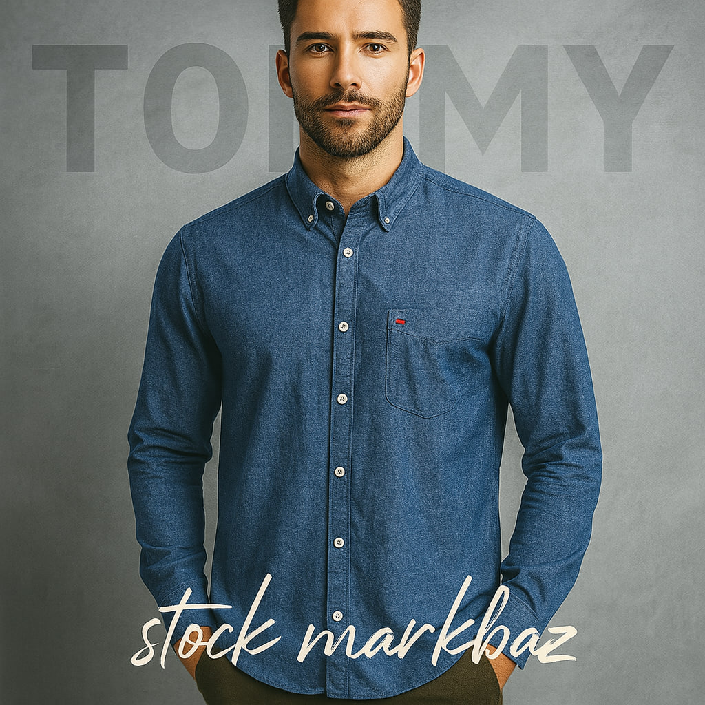پیراهن جین مردانه استوک اورجینال برند تامی آمریکا