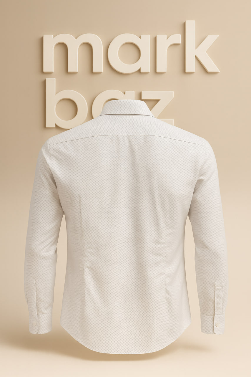 "پیراهن نخی خال‌خال سفید مردانه H&M | اورجینال، تک‌سایز XS، مناسب استایل رسمی و روزانه با ضمانت اصالت"