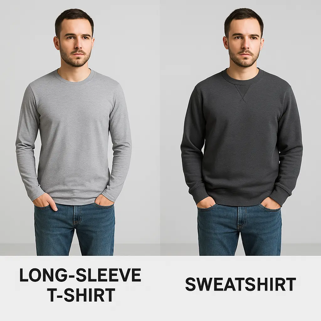 تیشرت آستین‌دار چیست؟ تفاوت تیشرت آستین‌دار با سویشرت و هودی