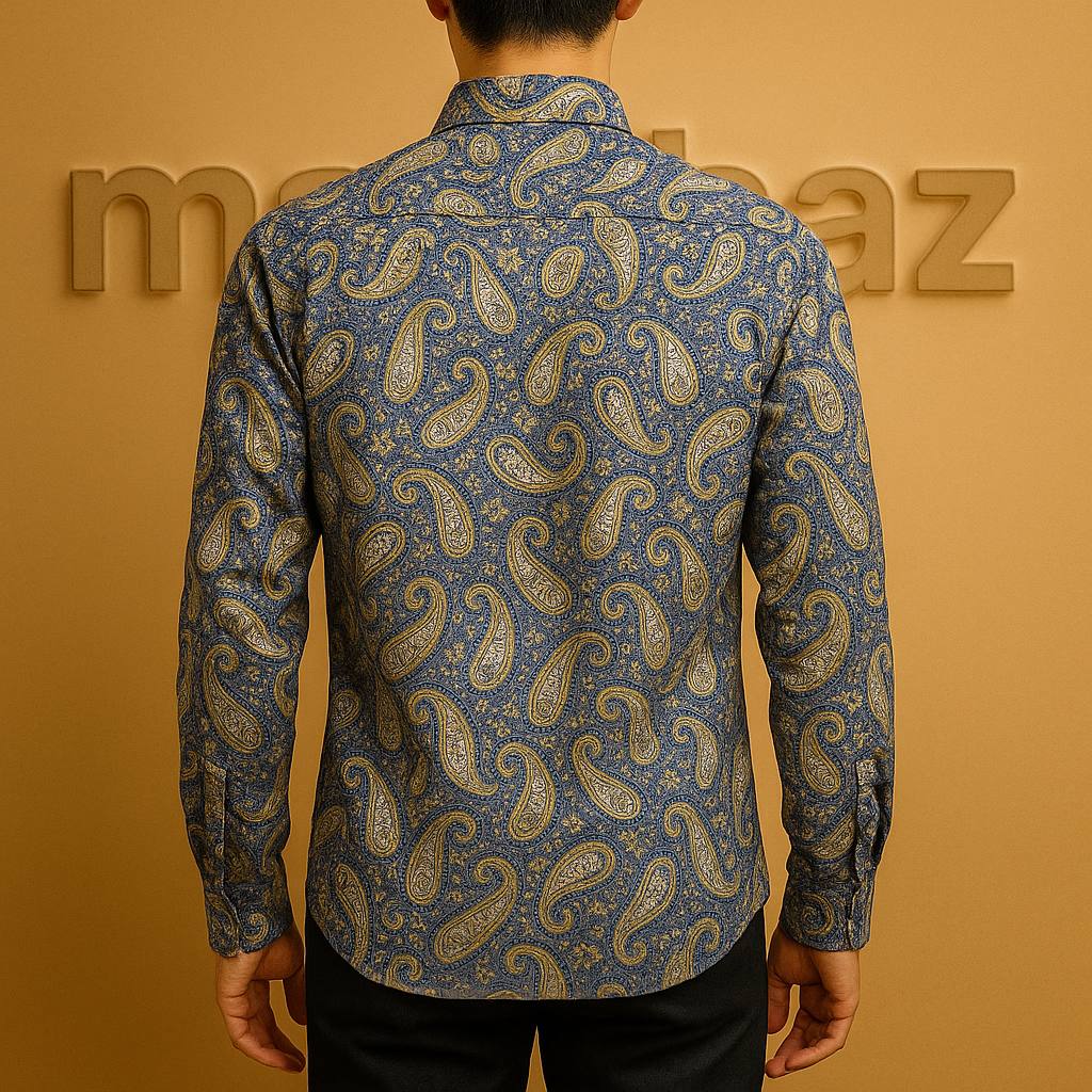 خرید پیراهن مردانه برند Zara اصل اسپانیا | نخی، اسلیم فیت، سایز S | استوک مارک باز