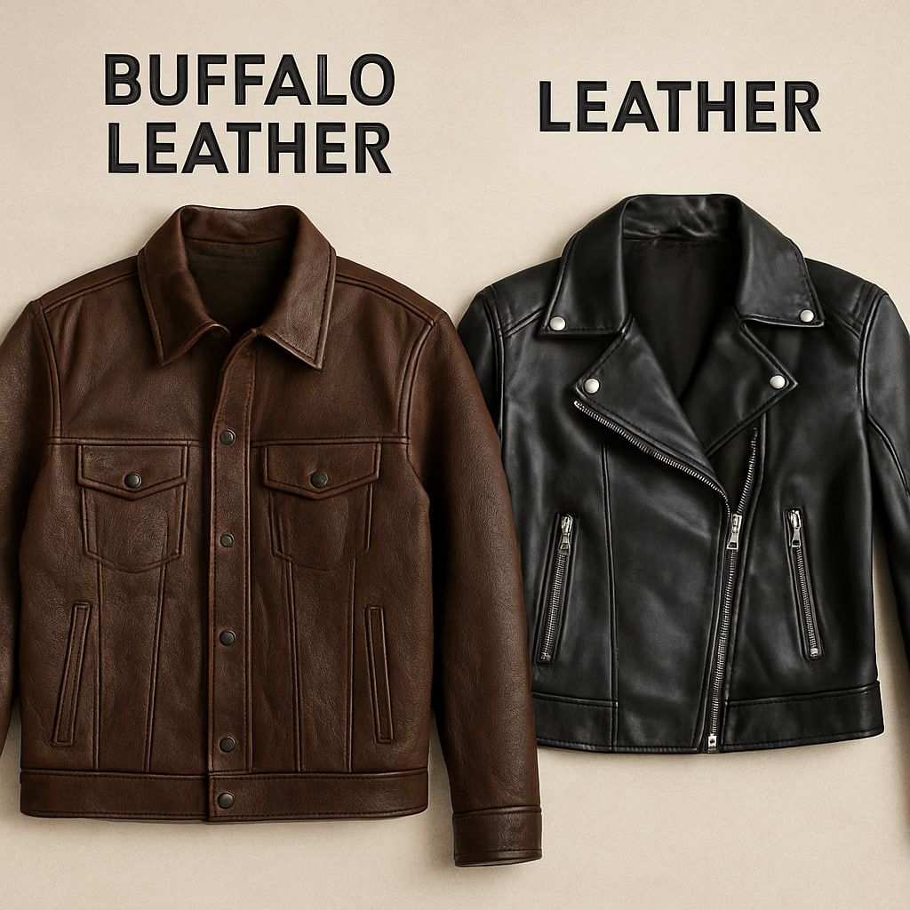 راهنمای جامع کاپشن چرمی و بوفالو | انواع چرم طبیعی، روش‌های دباغی و تشخیص اورجینال از های‌کپی