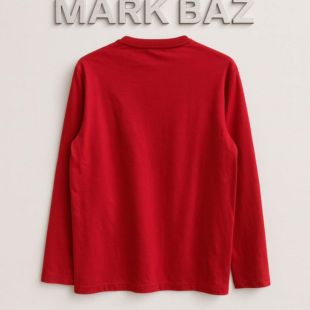 تیشرت آستین‌بلند مردانه قرمز طرح SKATE 1989 – یقه گرد، سایز L، اورجینال و اسپرت