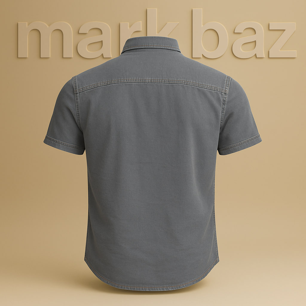 پیراهن آستین کوتاه جین (لی)دودی نوک‌مدادی مردانه Primark | اورجینال، اسپرت و اقتصادی