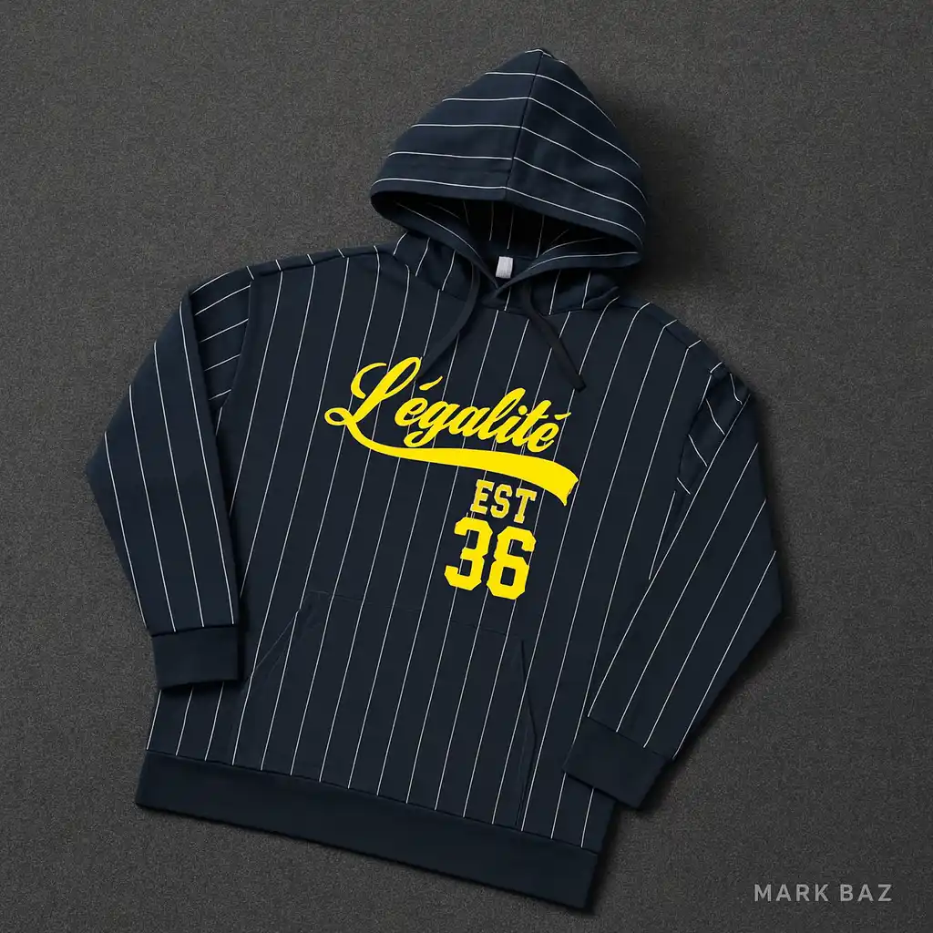 هودی راه‌راه سرمه‌ای H&M Divided طرح L’égalité EST 36 استوک  (اورجینال)