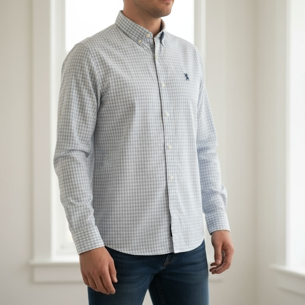 پیراهن پشمی چهارفصل اورجینال Giordano – آبی روشن | استوک مارک باز