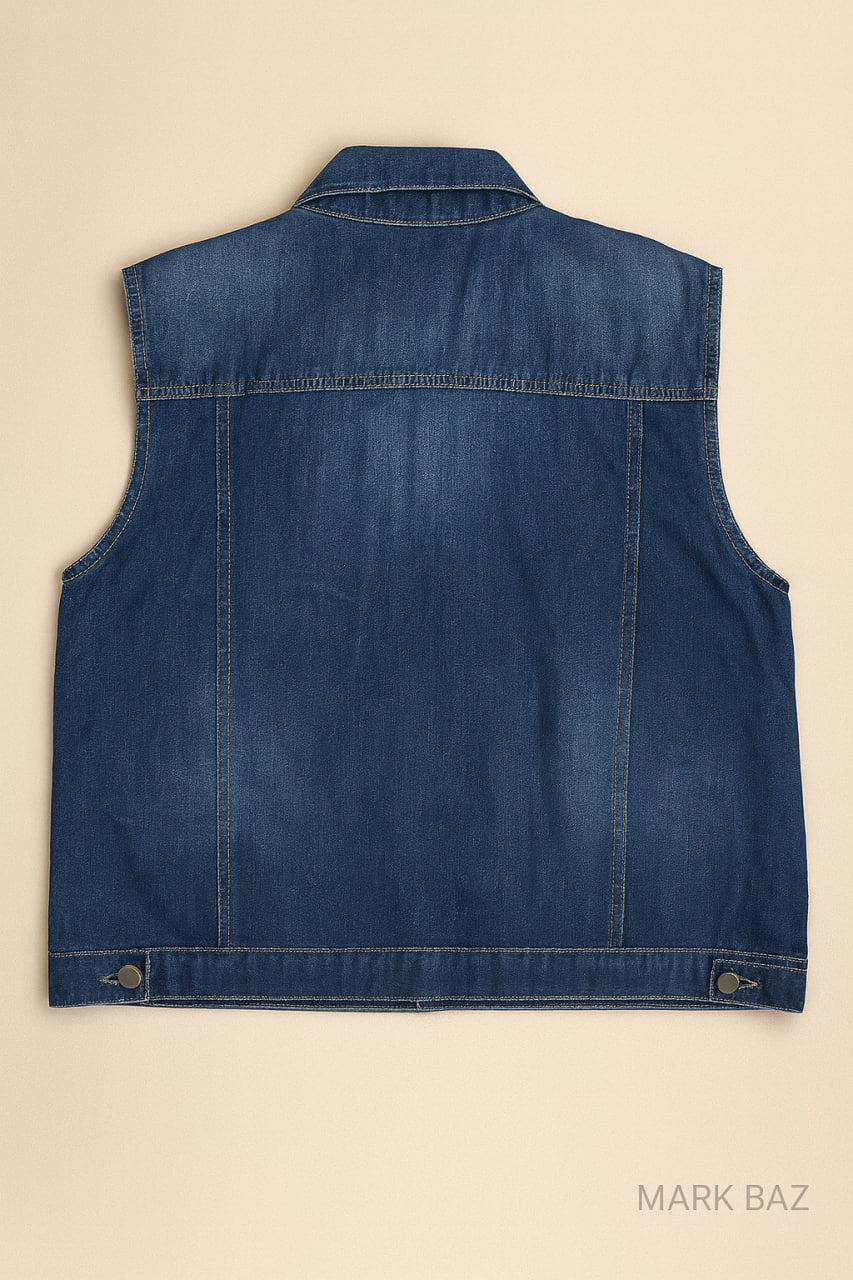 جلیقه جین مردانه و زنانه لی‌کوپر (Lee Cooper) اورجینال – رنگ آبی سنگشور کلاسیک