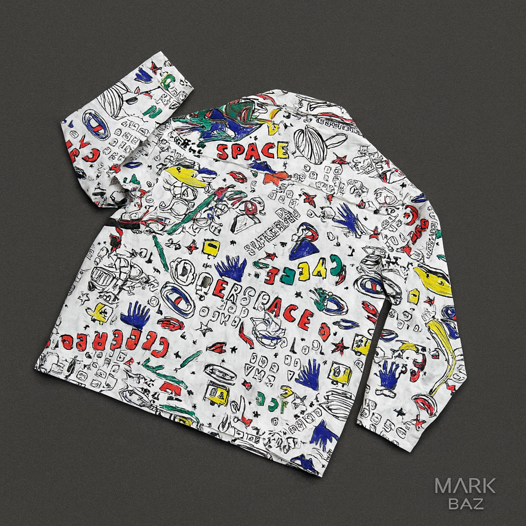 پیراهن مردانه طرح اسپیس برند SHEIN سایز دو ایکس لارج