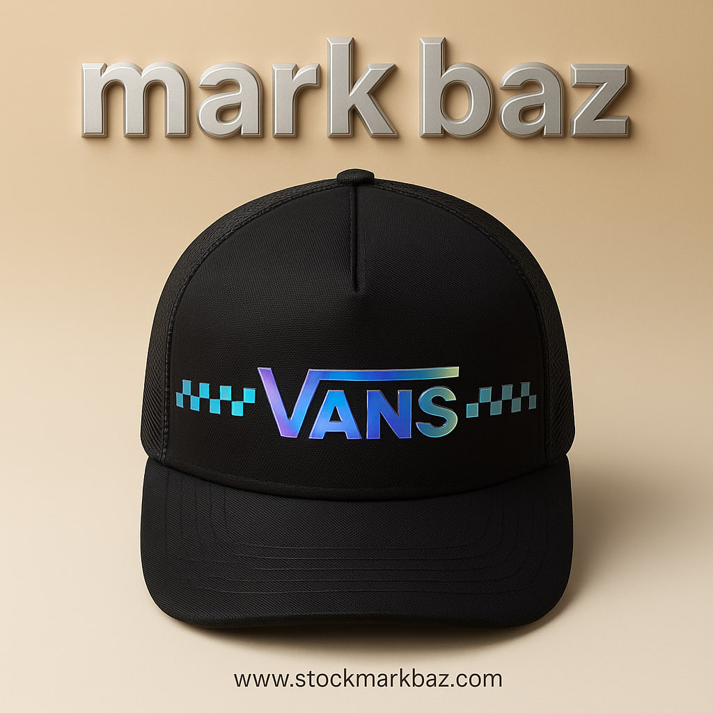 خرید کلاه اورجینال Vans مدل Trucker Hat مشکی با لوگوی هولوگرامی