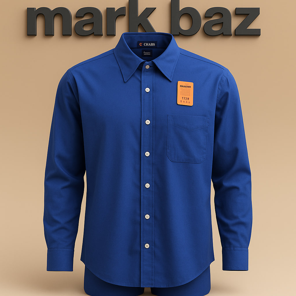 خرید پیراهن مردانه آستین بلند CHAPS  آمریکایی آبی سایز 2XL اورجینال استوک مارکباز