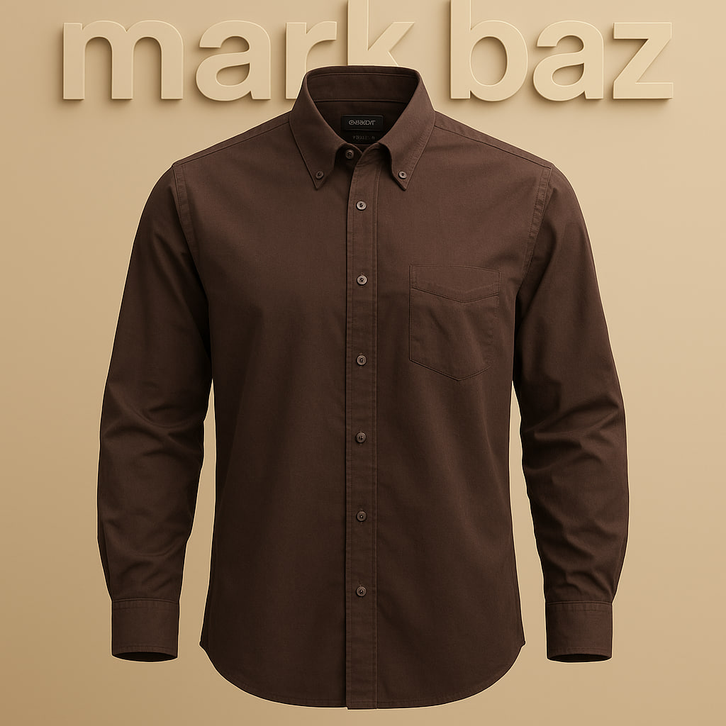 پیراهن کتان مردانه قهوه‌ای اورجینال برند آمریکایی | پارچه 100% کتان ضخیم و مقاوم | مناسب استایل روزانه و طبیعت‌گردی با ضمانت اصالت