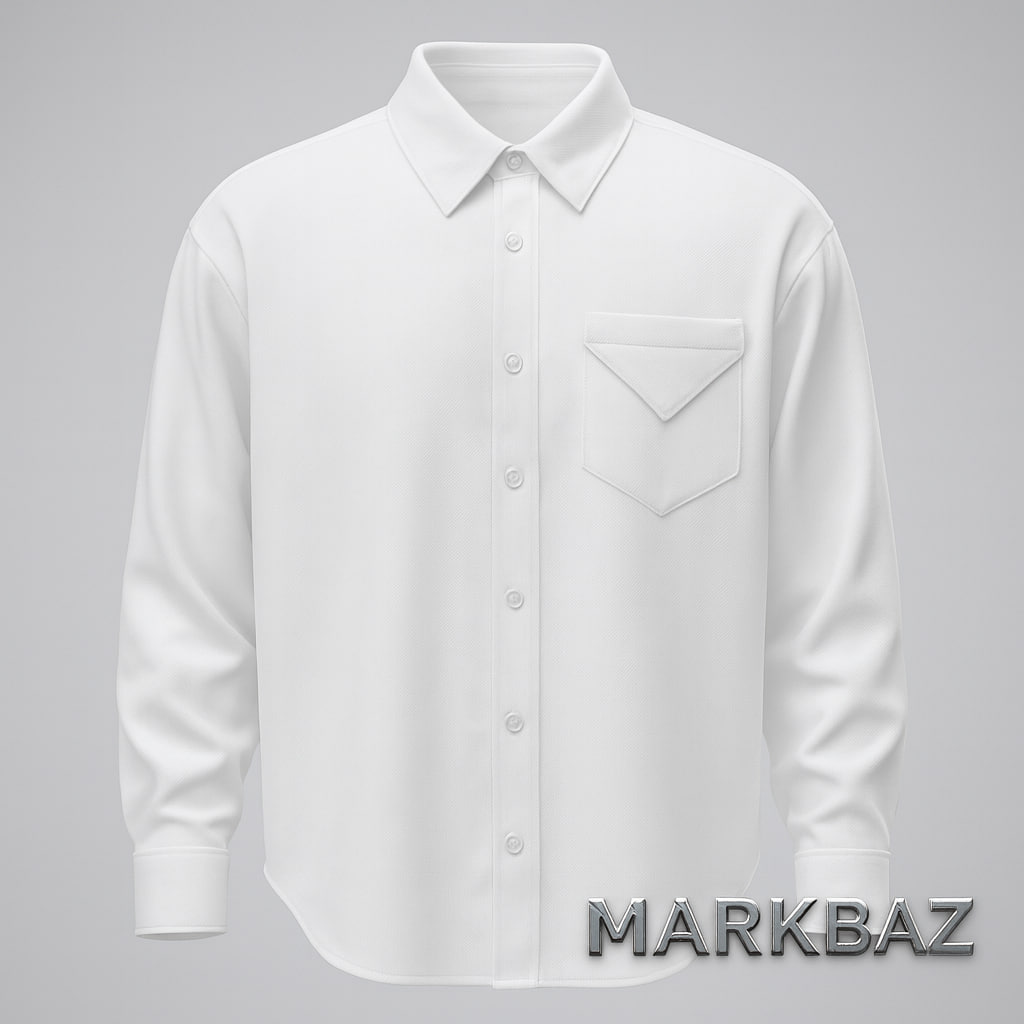 پیراهن مردانه سفید برند DAZY | آستین بلند کتان خالص اورجینال ساخت چین – سایز XL تک‌سایز و خاص