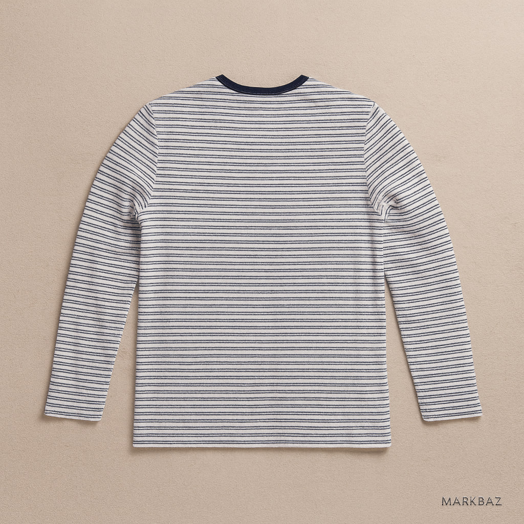 تیشرت آستین‌بلند مردانه F&F نخی راه‌راه اصل ساخت بنگلادش