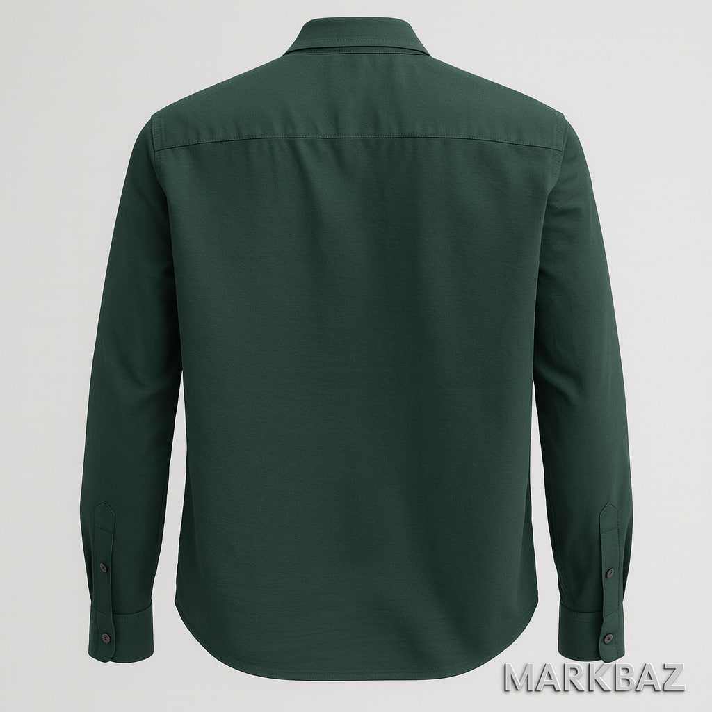 پیراهن مردانه سبز تیره کتان چهار فصل Adderss | استایل رسمی و روزانه با ضمانت اورجینال