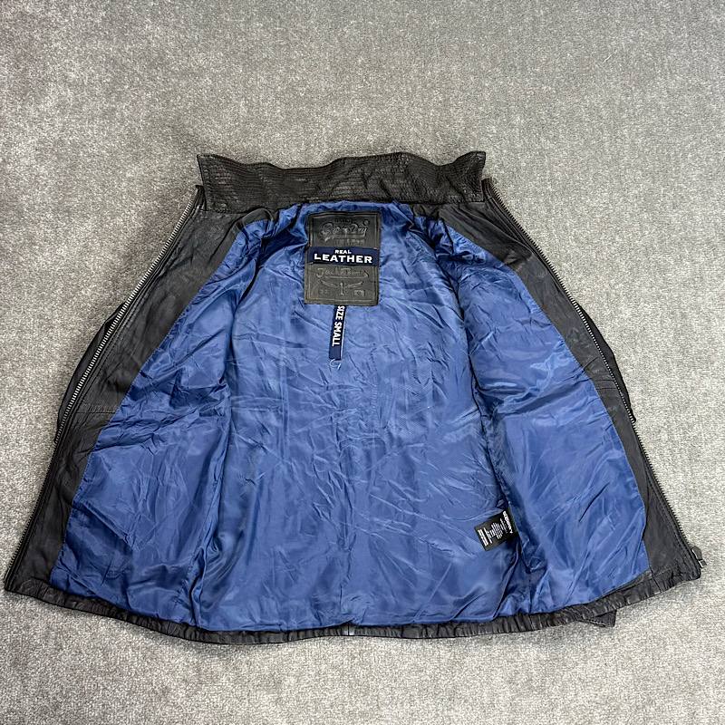 کاپشن چرم اصل مردانه سوپردرای مدل Jacketeers مشکی آبی