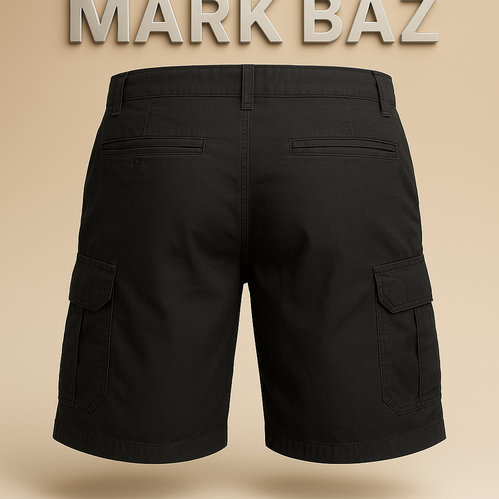 شلوارک کارگو شش جیب مشکی  آمریکایی مردانه FADED GLORY | 100٪ کتان اورجینال سایز 40 ساخت بنگلادش
