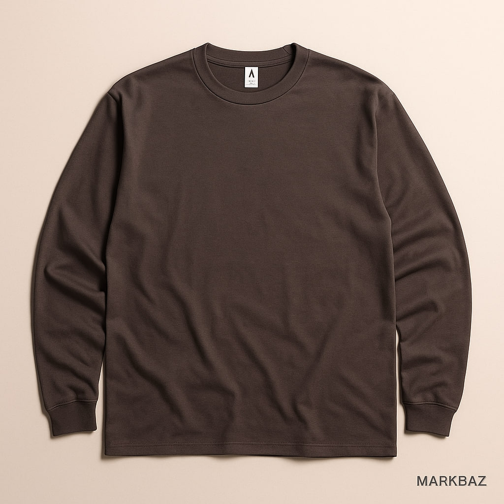 تیشرت آستین‌بلند GILDAN Ultra Cotton قهوه‌ای (استوک اورجینال)