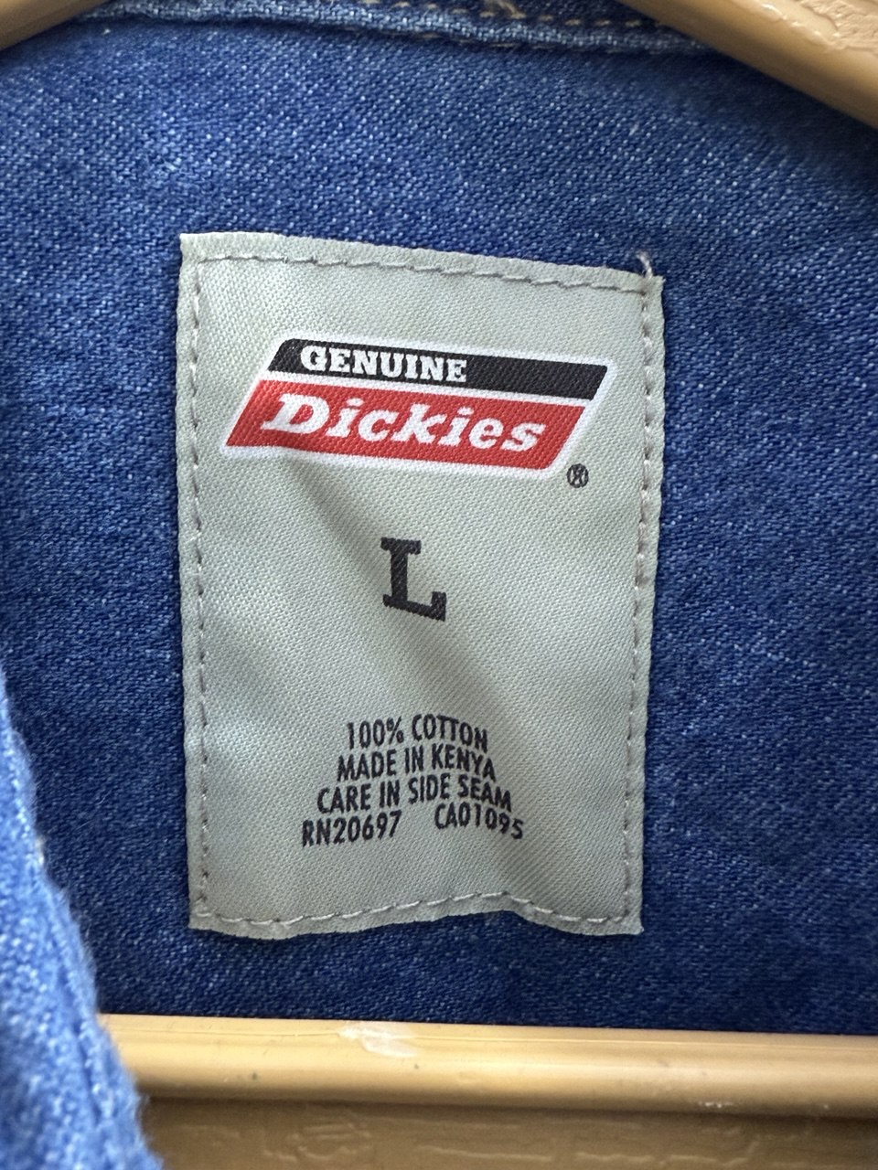 پیراهن اورجینال مردانه Dickies آبی جین سایز L ساخت کنیا