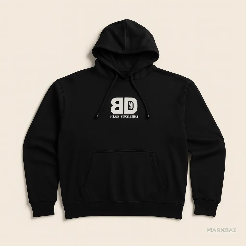 هودی مشکی طرح‌دار نوستالژیک آمریکایی RAMO سایز XL | استوک مارک باز