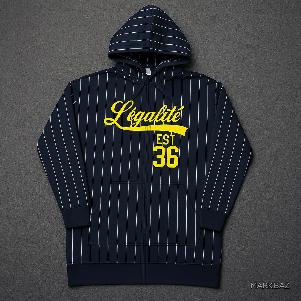 هودی راه‌راه سرمه‌ای H&M Divided طرح L’égalité EST 36 استوک  (اورجینال)