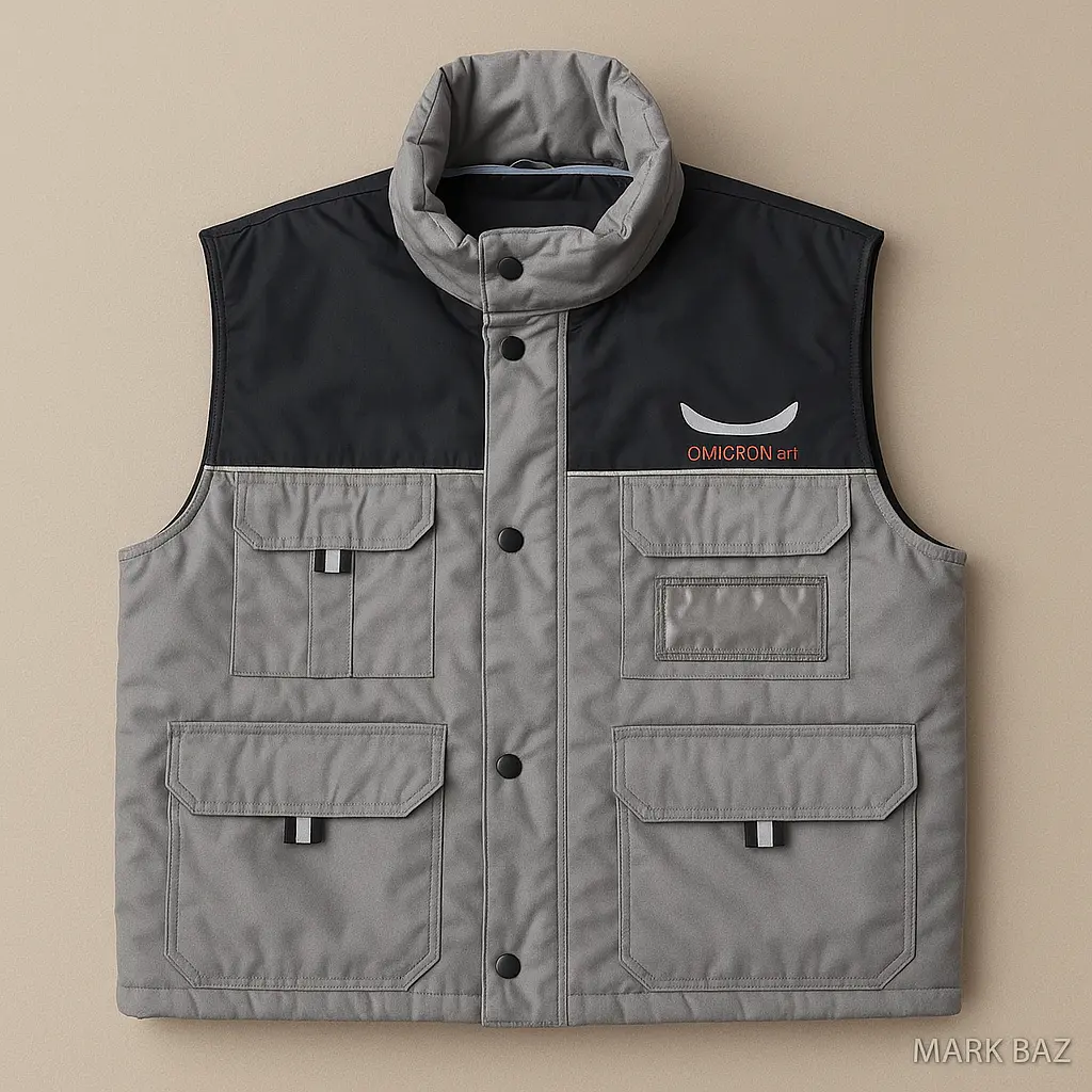 جلیقه کار اورجینال JRC Omicron مدل صنعتی دو رنگ (خاکستری و مشکی)