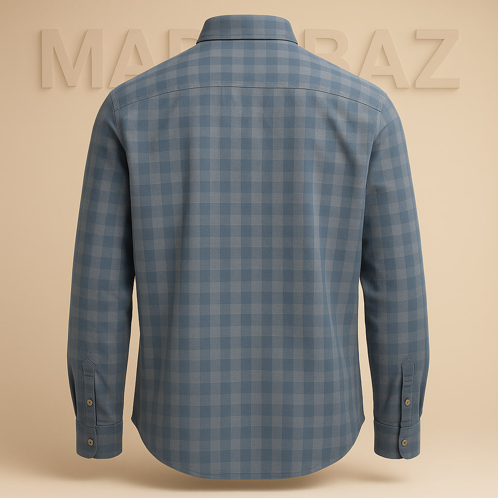 "پیراهن مردانه چهارخانه آبی شطرنجی LC Waikiki اصل ترکیه | 100% کتان خالص، کیفیت سوپرکرم و ضمانت اورجینال بودن"