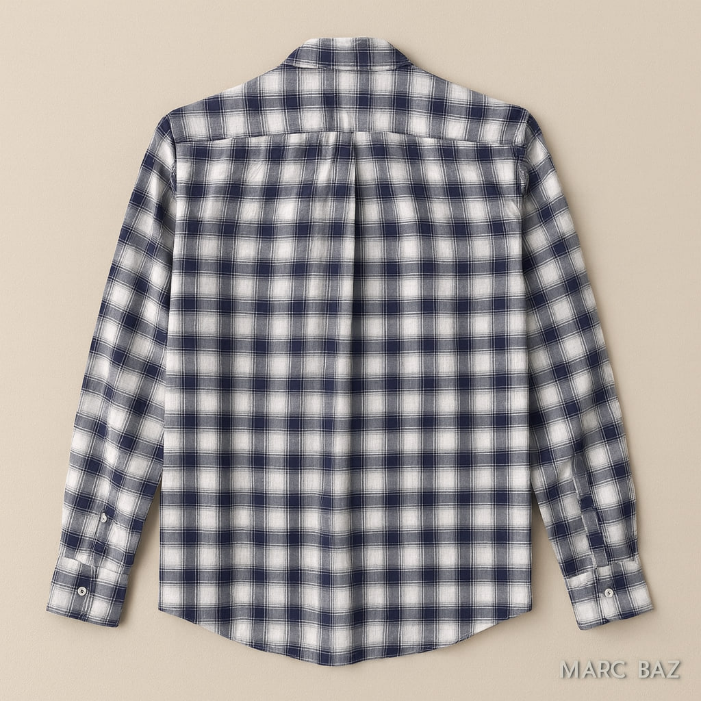 پیراهن نخی چهارخانه مردانه Pedro del Hierro اورجینال مدل Tailored Fit سایز مدیوم