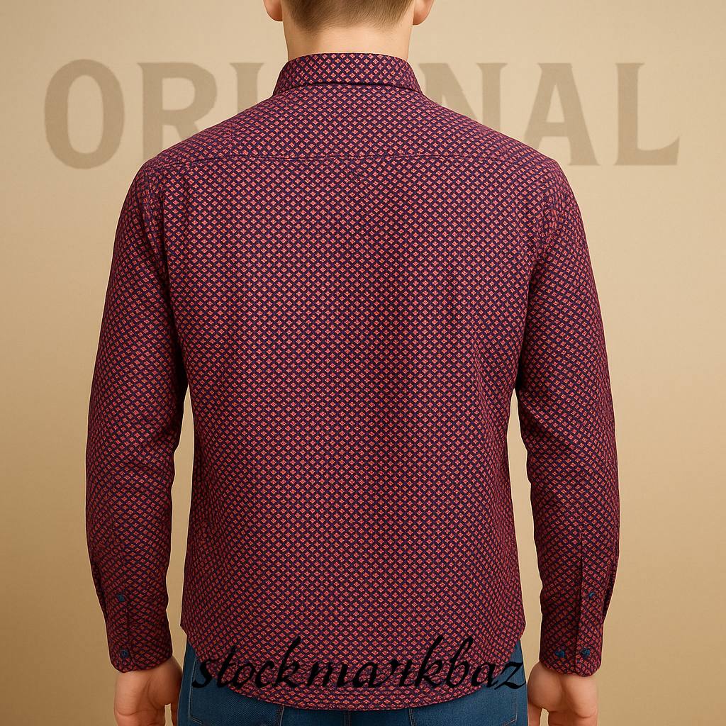 پیراهن مردانه اورجینال H&M اسلیم فیت سایز لارج | ساخت بنگلادش با دو دکمه زاپاس